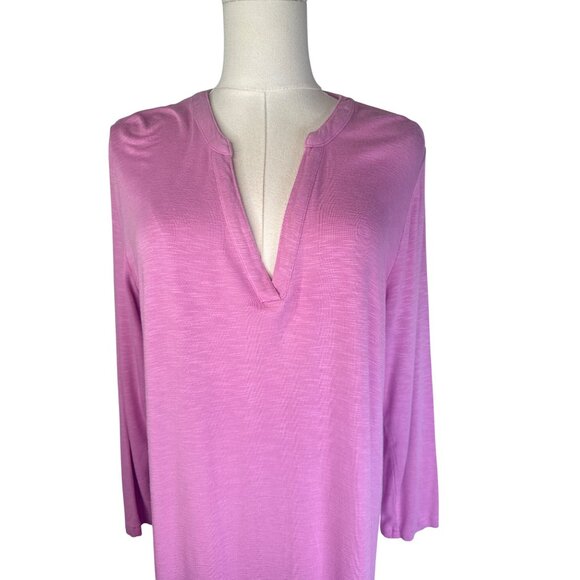 Southern Tide Large Long Sleeve Pink Dress Rayon Spandex - Picture 10 of 15